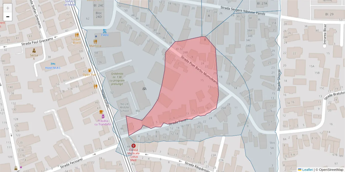 Hartă a codului poștal  și a codurilor poștale învecinate