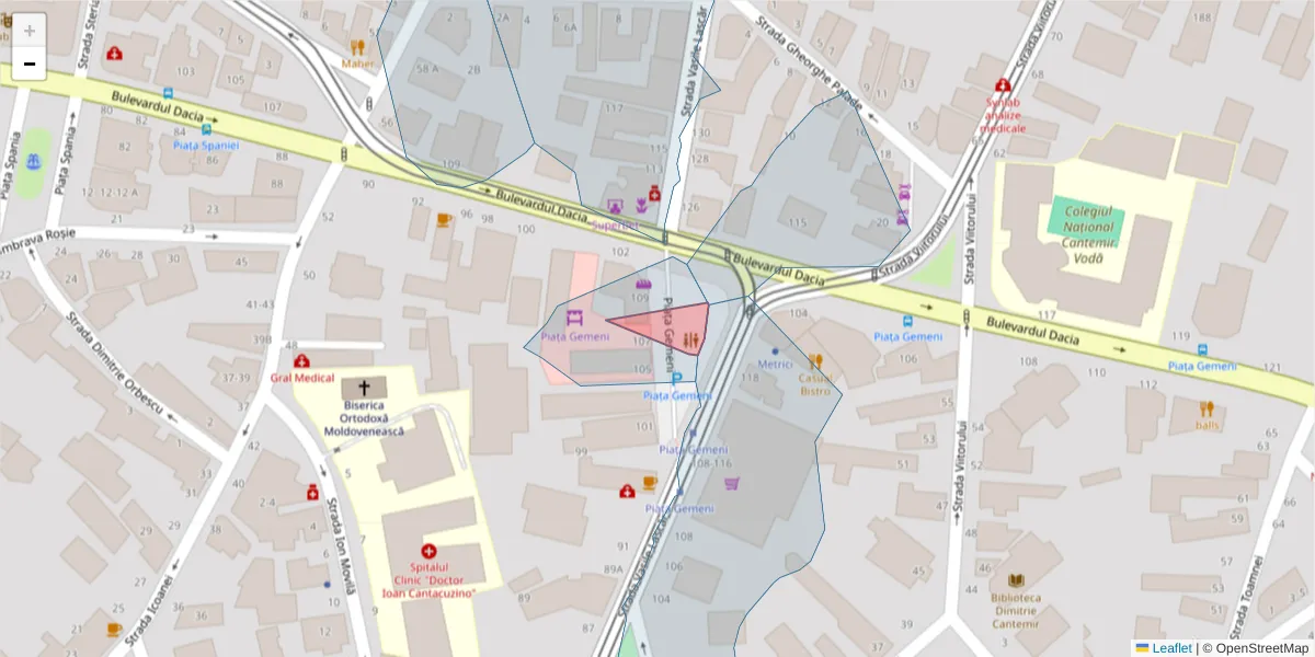 Hartă a codului poștal  și a codurilor poștale învecinate