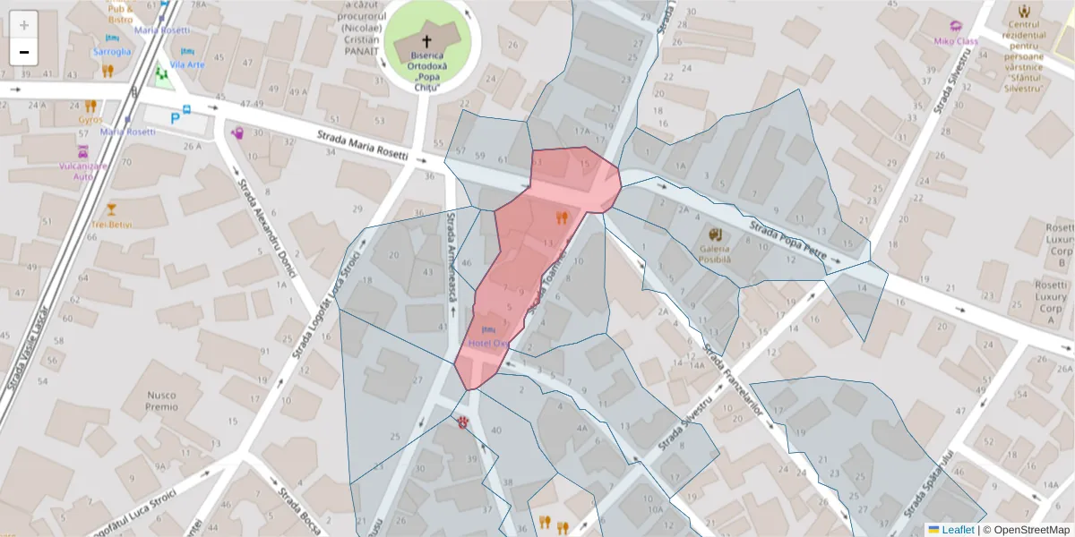 Hartă a codului poștal  și a codurilor poștale învecinate