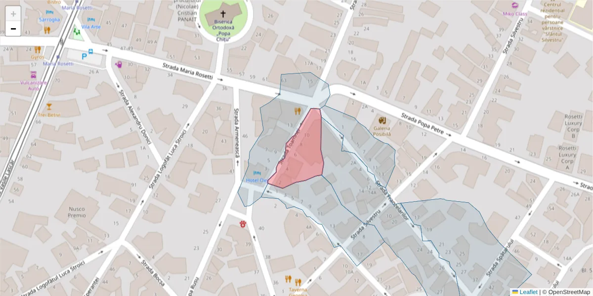 Hartă a codului poștal  și a codurilor poștale învecinate