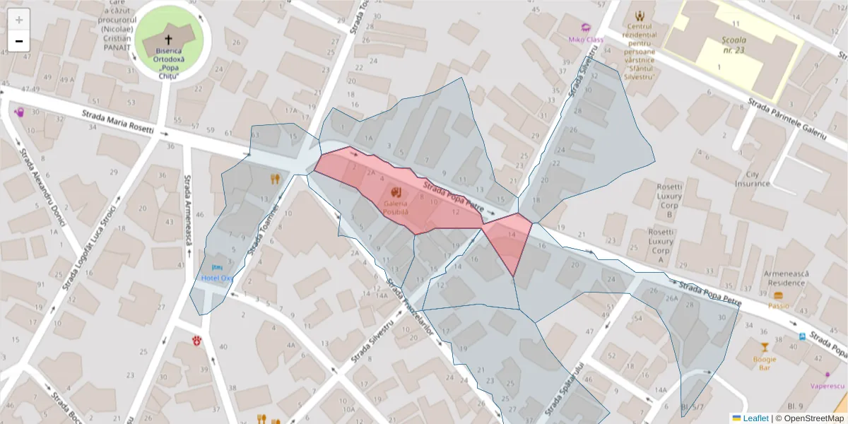 Hartă a codului poștal  și a codurilor poștale învecinate