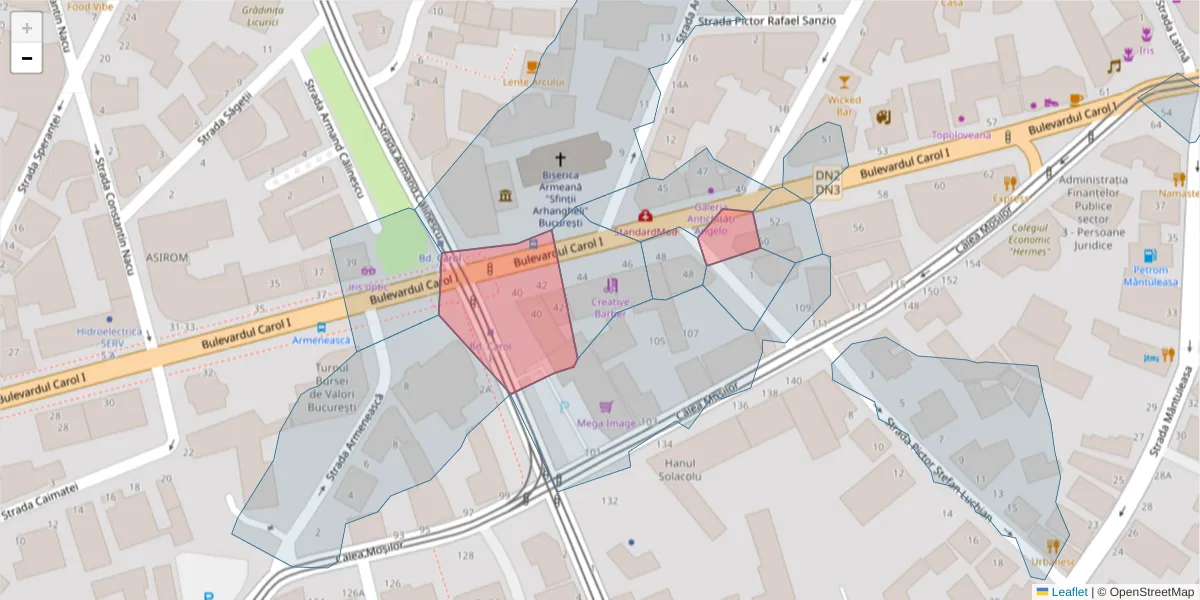 Hartă a codului poștal  și a codurilor poștale învecinate