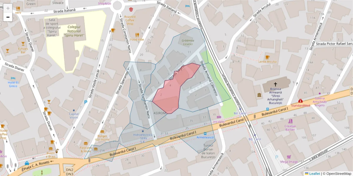 Hartă a codului poștal  și a codurilor poștale învecinate