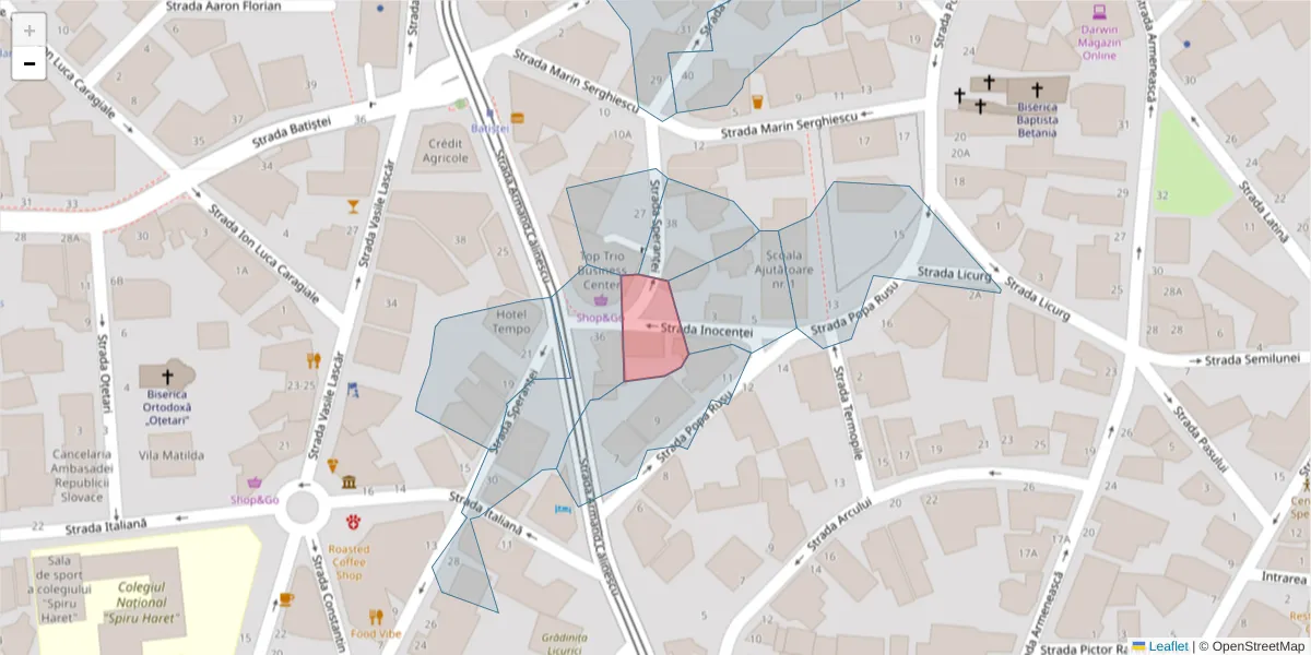 Hartă a codului poștal  și a codurilor poștale învecinate