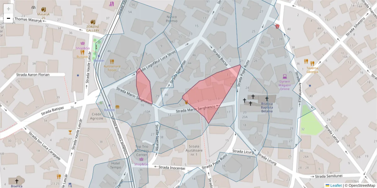 Hartă a codului poștal  și a codurilor poștale învecinate