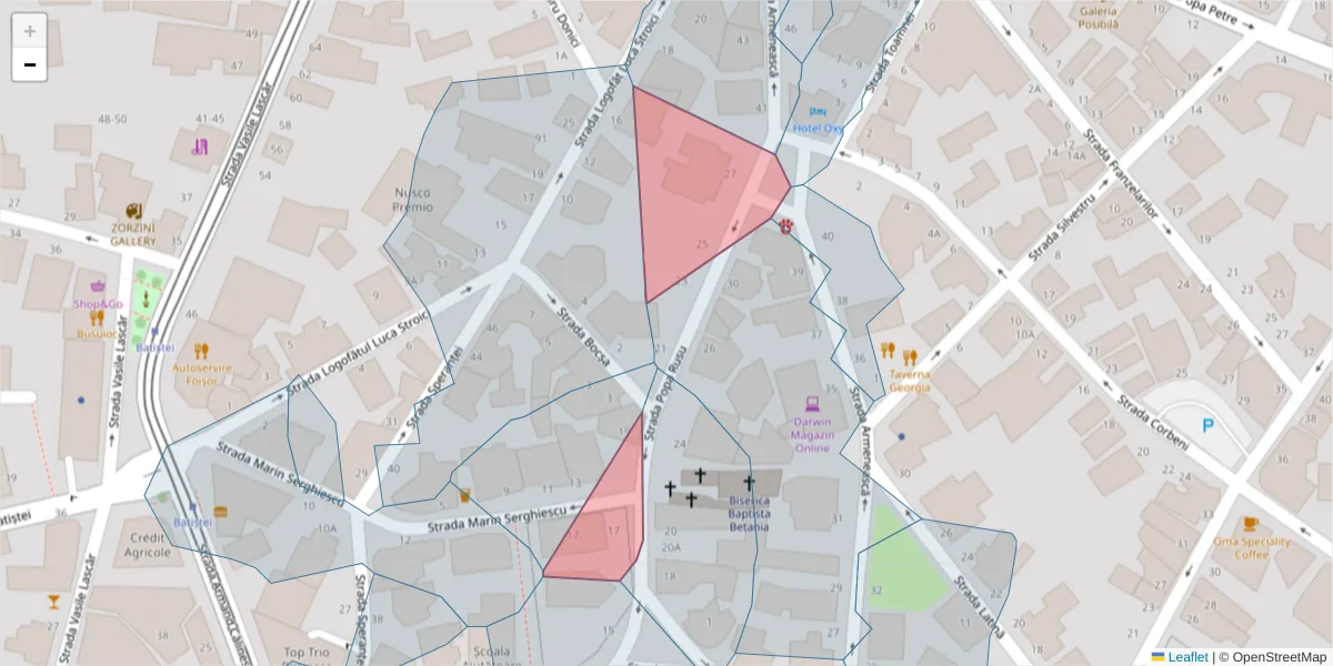 Hartă a codului poștal  și a codurilor poștale învecinate