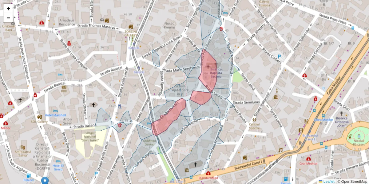 Hartă a codului poștal  și a codurilor poștale învecinate