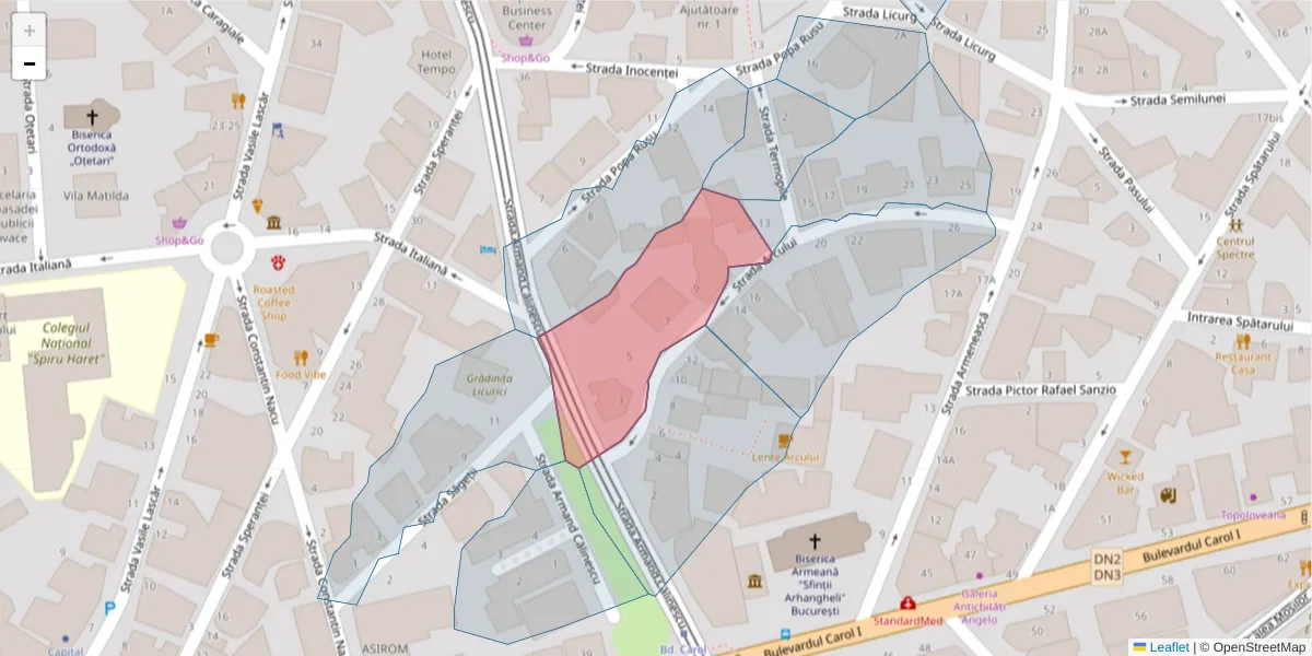 Hartă a codului poștal  și a codurilor poștale învecinate