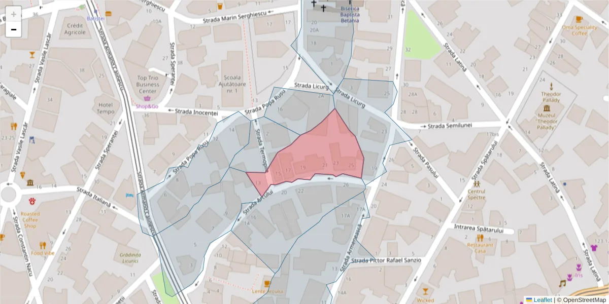 Hartă a codului poștal  și a codurilor poștale învecinate