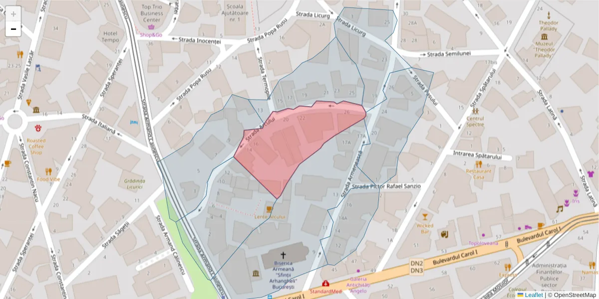 Hartă a codului poștal  și a codurilor poștale învecinate