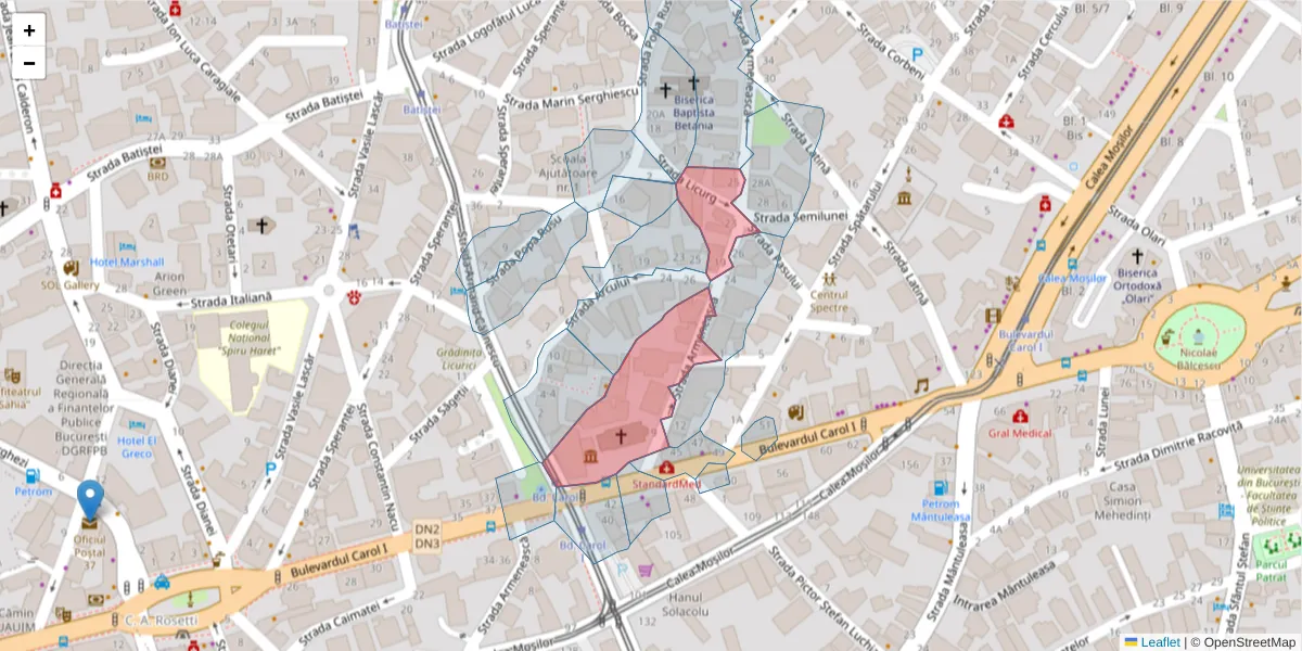 Hartă a codului poștal  și a codurilor poștale învecinate