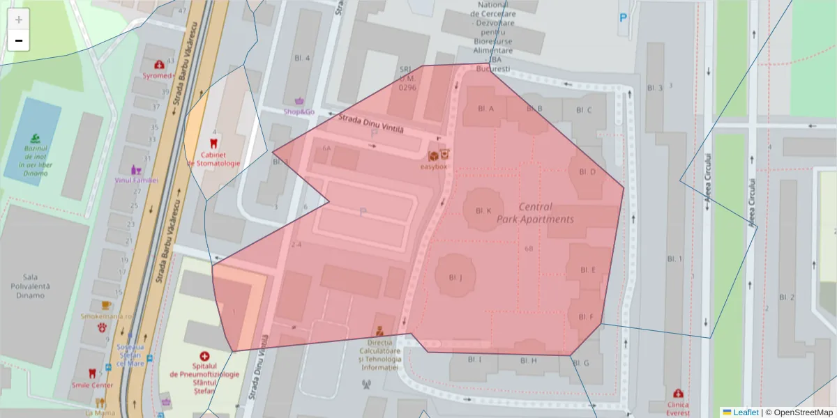 Hartă a codului poștal  și a codurilor poștale învecinate