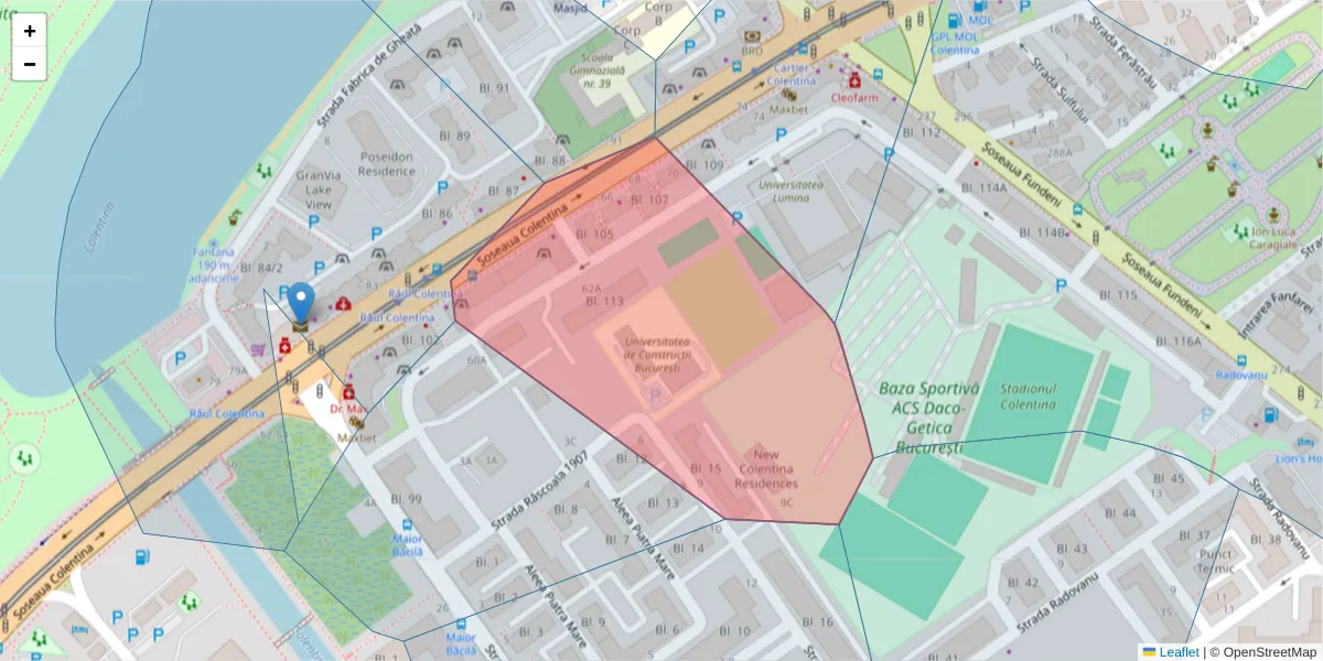 Hartă a codului poștal  și a codurilor poștale învecinate