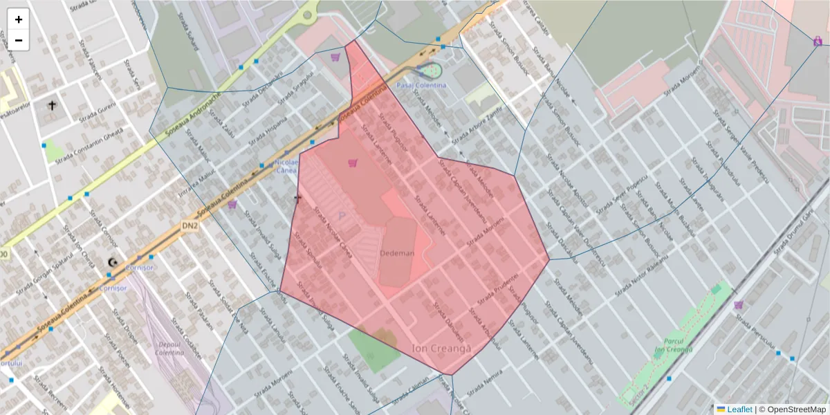 Hartă a codului poștal  și a codurilor poștale învecinate