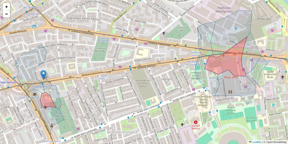 Hartă a codului poștal  și a codurilor poștale învecinate