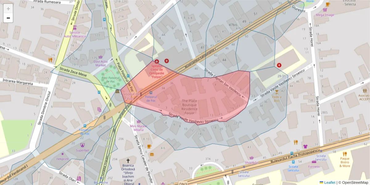 Hartă a codului poștal  și a codurilor poștale învecinate