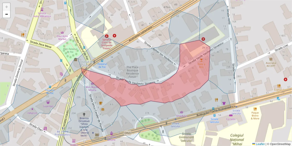 Hartă a codului poștal  și a codurilor poștale învecinate