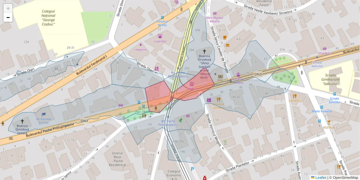 Hartă a codului poștal  și a codurilor poștale învecinate