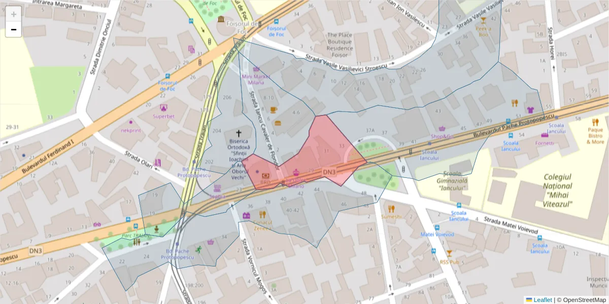 Hartă a codului poștal  și a codurilor poștale învecinate