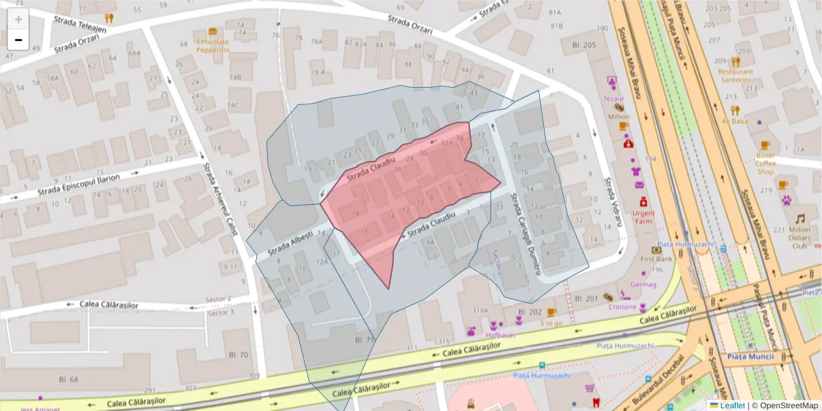 Hartă a codului poștal  și a codurilor poștale învecinate