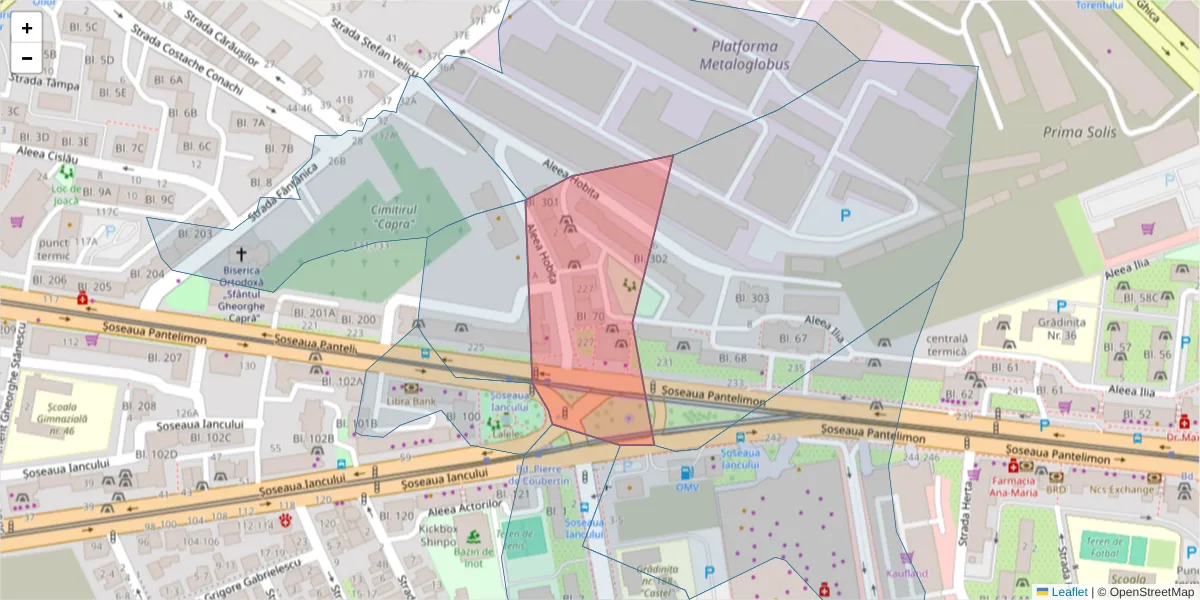 Hartă a codului poștal  și a codurilor poștale învecinate