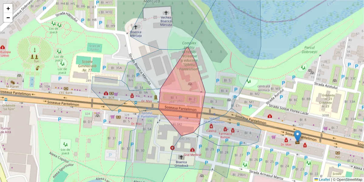 Hartă a codului poștal  și a codurilor poștale învecinate