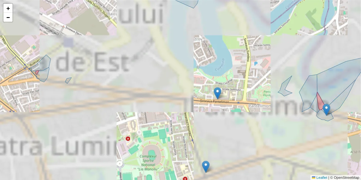 Hartă a codului poștal  și a codurilor poștale învecinate