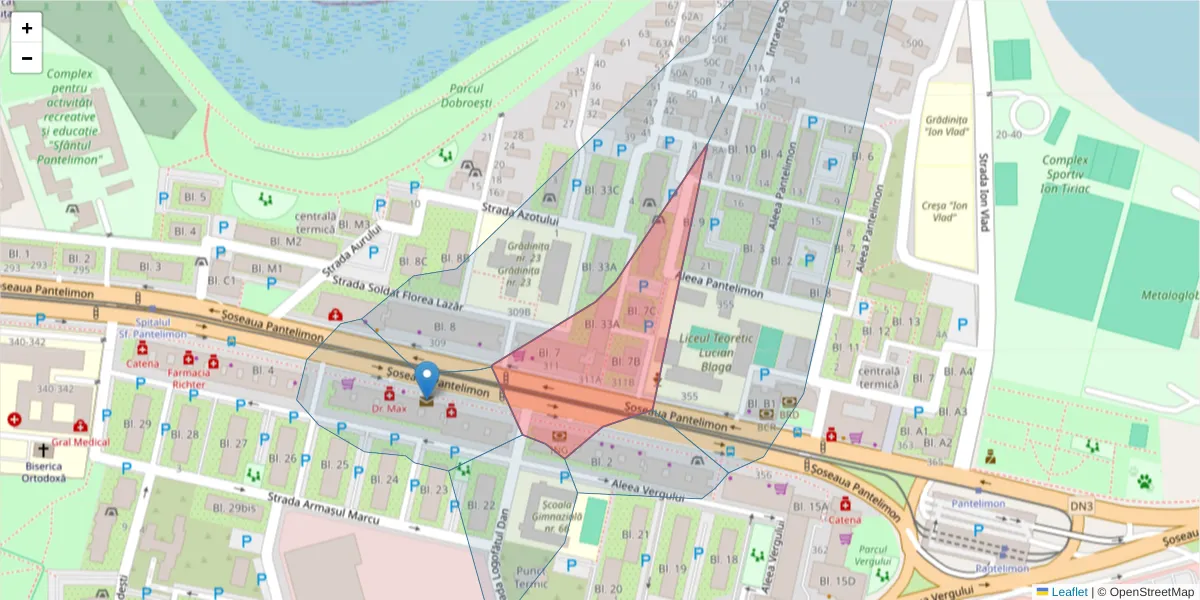 Hartă a codului poștal  și a codurilor poștale învecinate