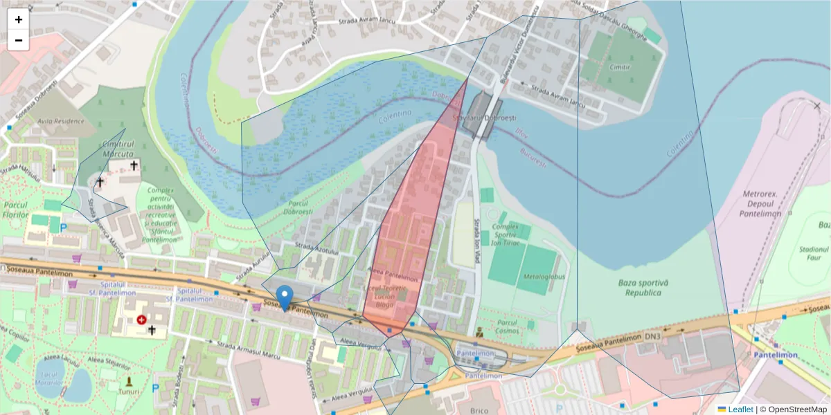 Hartă a codului poștal  și a codurilor poștale învecinate