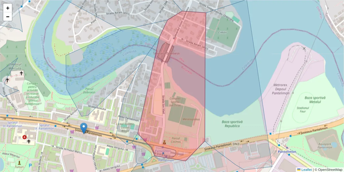 Hartă a codului poștal  și a codurilor poștale învecinate