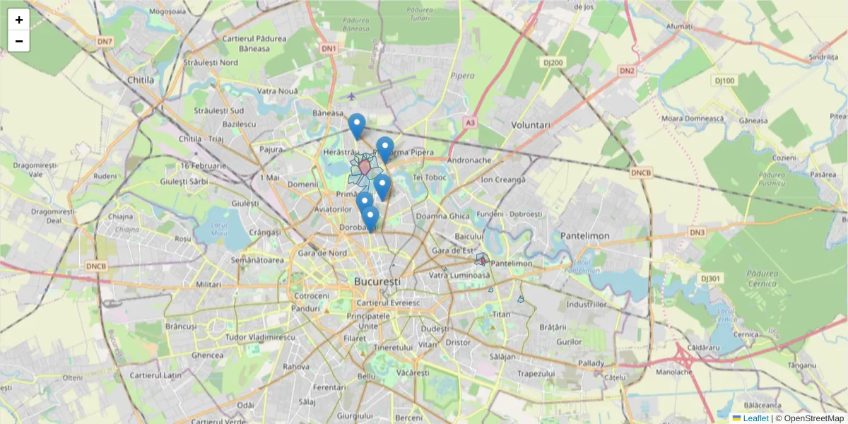 Hartă a codului poștal  și a codurilor poștale învecinate