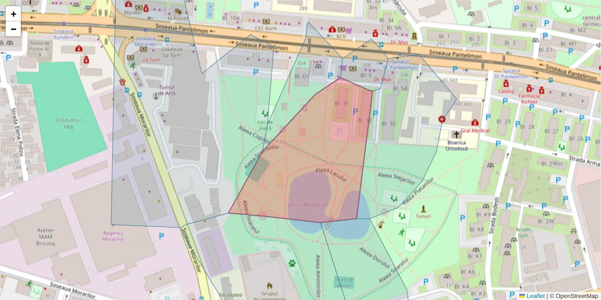 Hartă a codului poștal  și a codurilor poștale învecinate