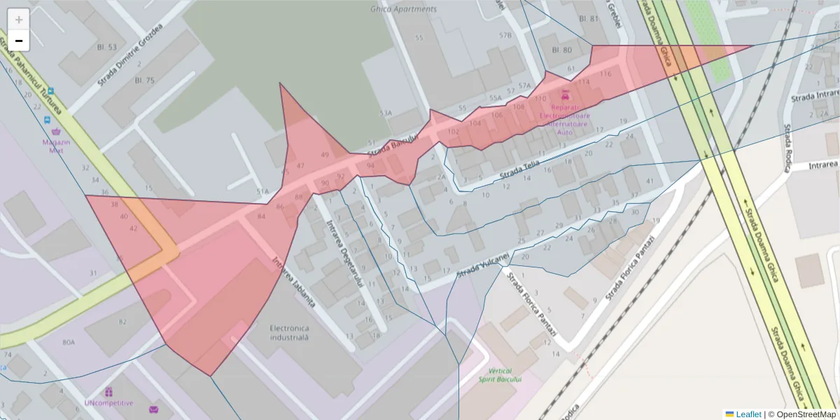 Hartă a codului poștal  și a codurilor poștale învecinate