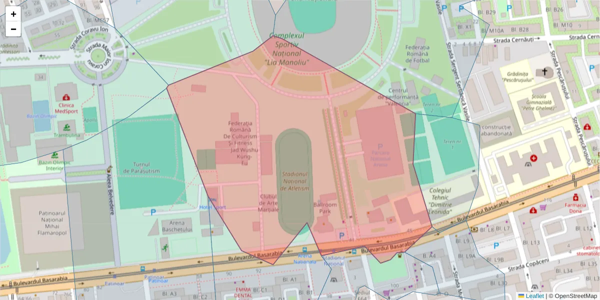 Hartă a codului poștal  și a codurilor poștale învecinate