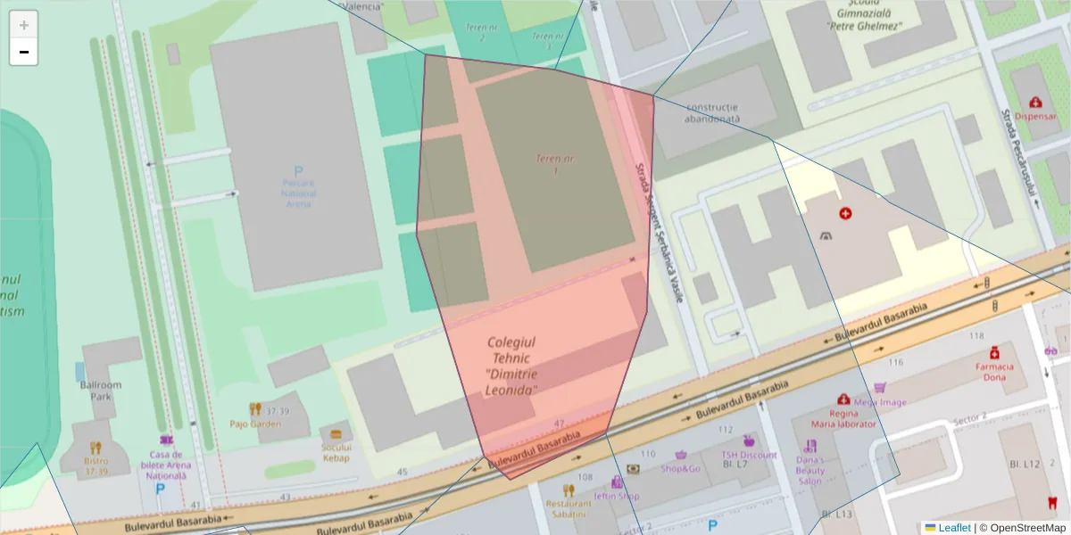 Hartă a codului poștal  și a codurilor poștale învecinate