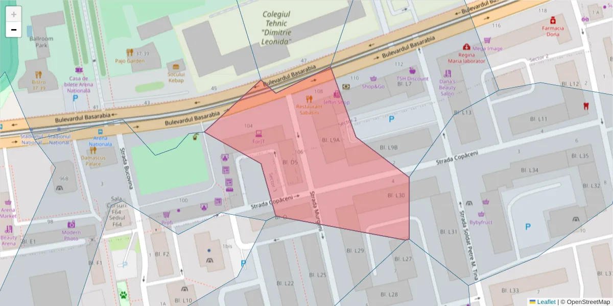 Hartă a codului poștal  și a codurilor poștale învecinate