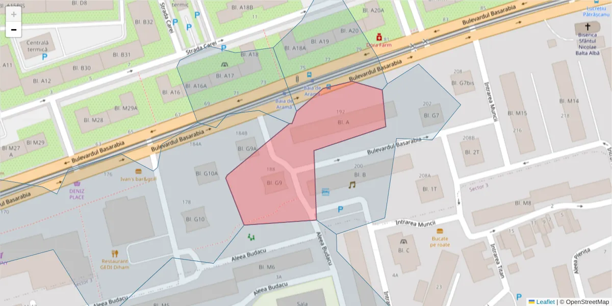 Hartă a codului poștal  și a codurilor poștale învecinate