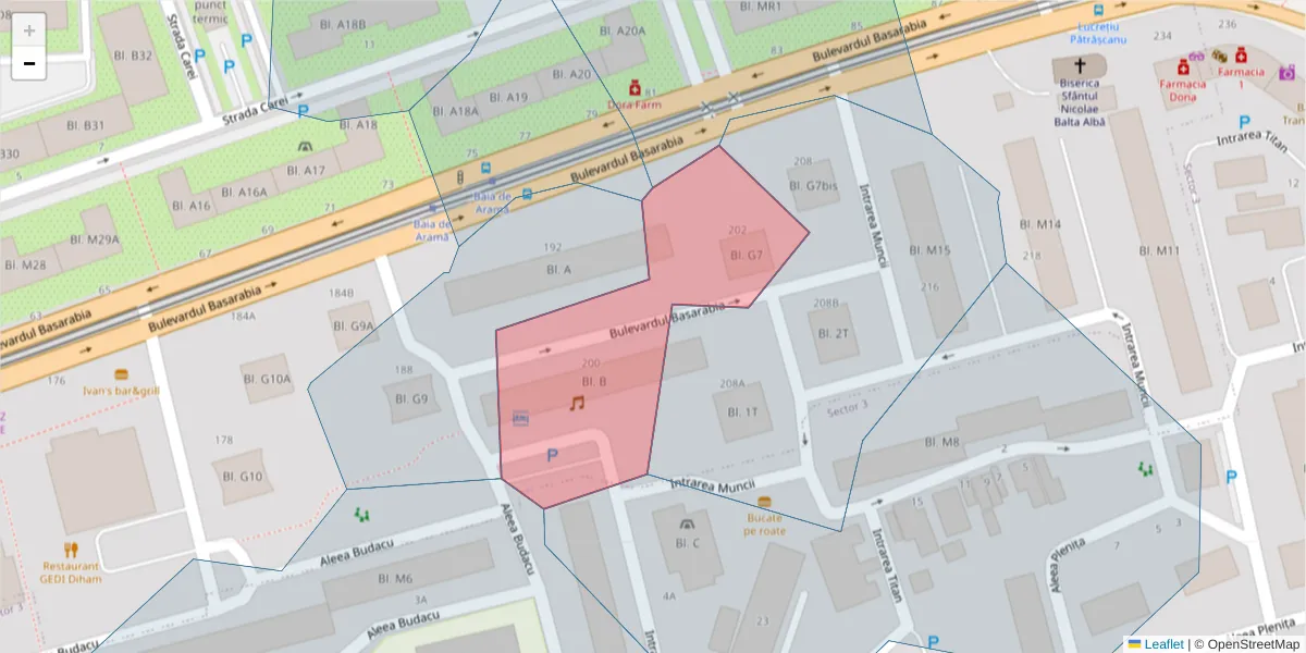 Hartă a codului poștal  și a codurilor poștale învecinate