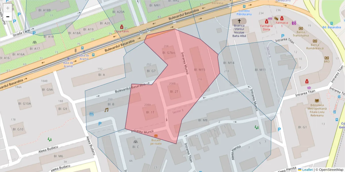 Hartă a codului poștal  și a codurilor poștale învecinate