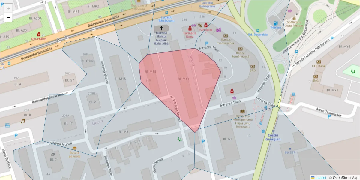 Hartă a codului poștal  și a codurilor poștale învecinate