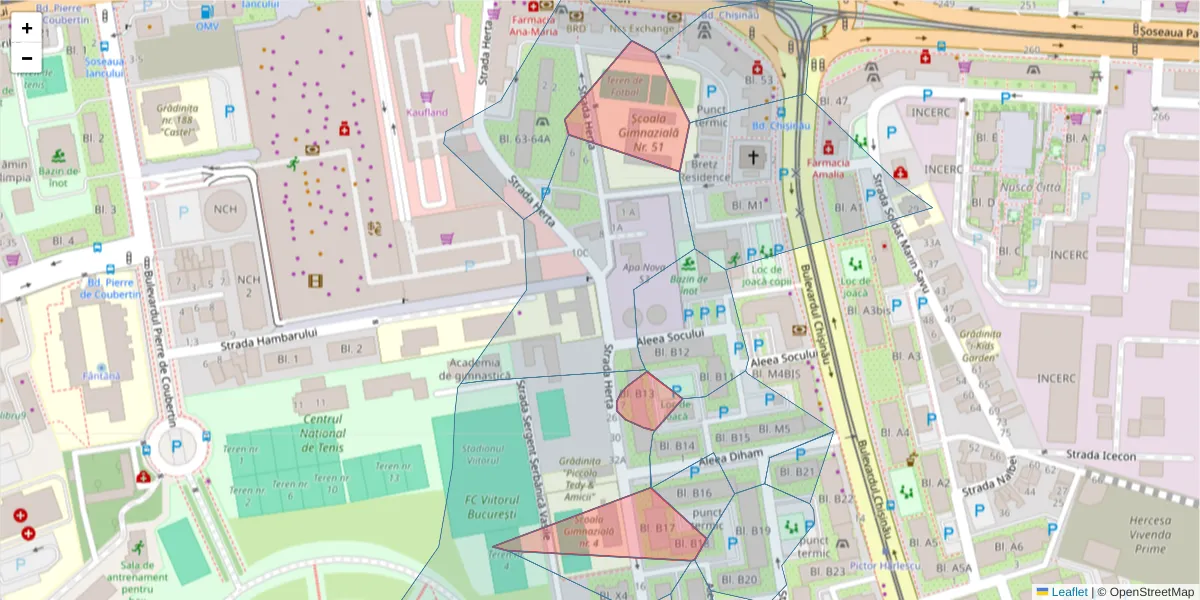 Hartă a codului poștal  și a codurilor poștale învecinate