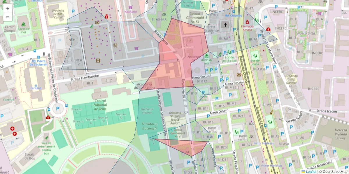 Hartă a codului poștal  și a codurilor poștale învecinate