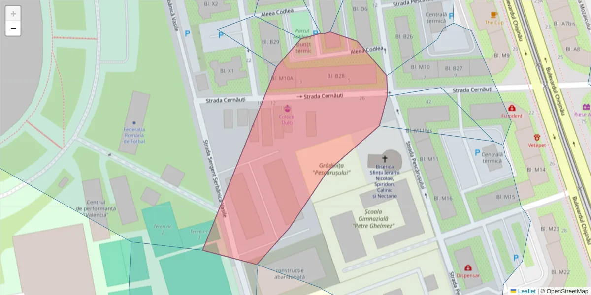 Hartă a codului poștal  și a codurilor poștale învecinate