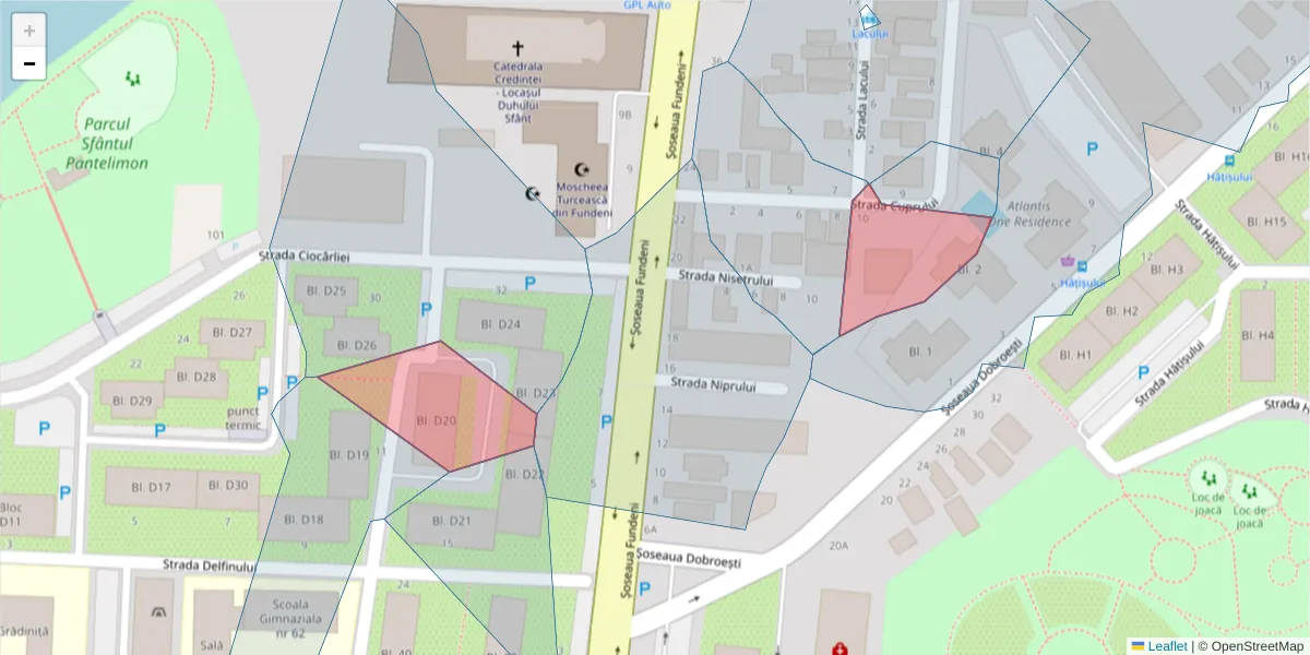 Hartă a codului poștal  și a codurilor poștale învecinate