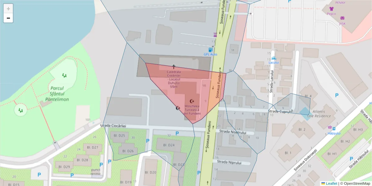 Hartă a codului poștal  și a codurilor poștale învecinate