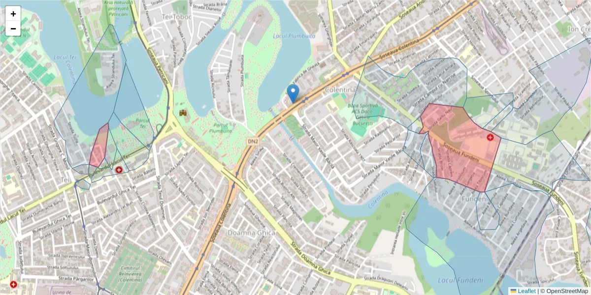 Hartă a codului poștal  și a codurilor poștale învecinate