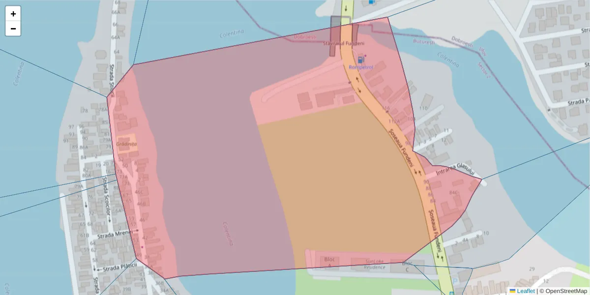 Hartă a codului poștal  și a codurilor poștale învecinate