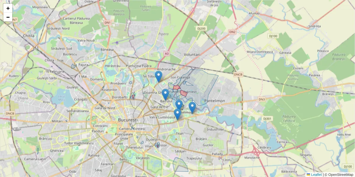 Hartă a codului poștal  și a codurilor poștale învecinate