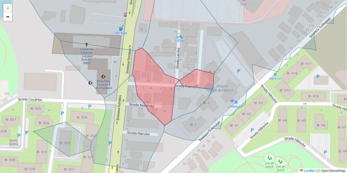 Hartă a codului poștal  și a codurilor poștale învecinate