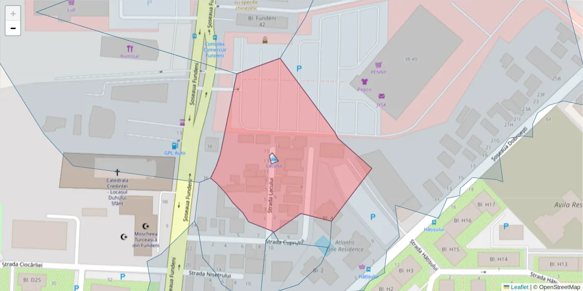 Hartă a codului poștal  și a codurilor poștale învecinate